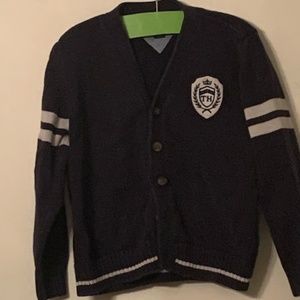 Adorable Navy Blue Tommy Hilfiger button-down sweater, size 6